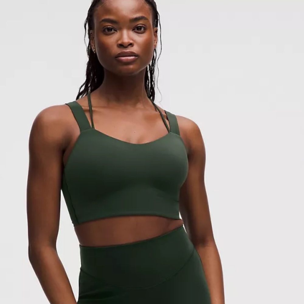Lululemon Athletica Like a Cloud long line, Forest Green Sports Bra size 10